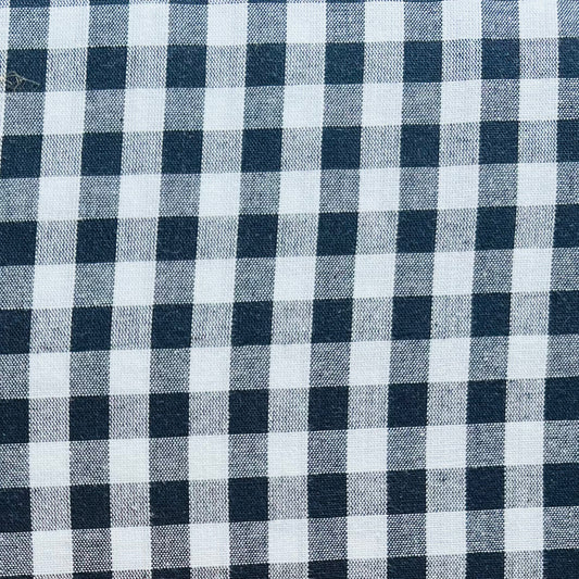 Baumwollstoff DUNKELBLAU mit weißen KAROS 10 mm, 140 cm breit, Vichy Karo Karostoff Kariert