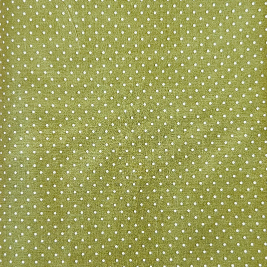 Tissu en coton KIWI GREEN à pois blancs de 2 mm, largeur 140 cm, tissu à pois