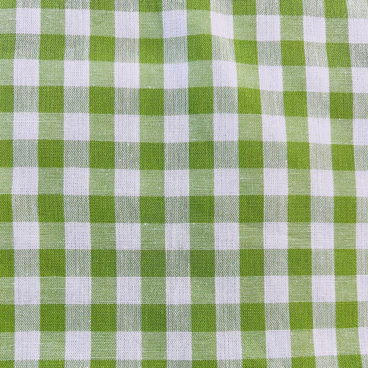 Baumwollstoff HELLGRÜN mit weißen 10 mm KAROS, 140 cm breit, Vichy Karo Karostoff Kariert