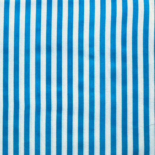 Baumwollstoff TÜRKIS mit weißen 5 mm STREIFEN, 140 cm breit, Streifenstoff