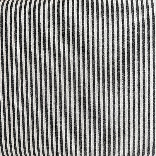 Baumwollstoff SCHWARZ mit weißen 3 mm STREIFEN, 140 cm breit, Streifenstoff