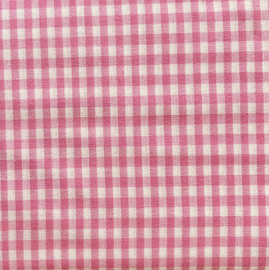 Baumwollstoff ROSA mit weißen 5 mm KAROS, 140 cm breit, Vichy Karo Karostoff Kariert