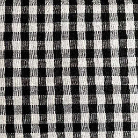 Baumwollstoff SCHWARZ mit weißen 10 mm KAROS, 140 cm breit, Vichy Karo Karostoff Kariert