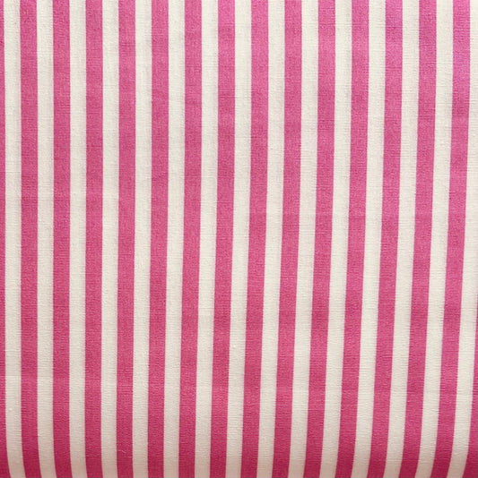 Baumwollstoff ROSA mit weißen 5 mm STREIFEN, 140 cm breit, Streifenstoff