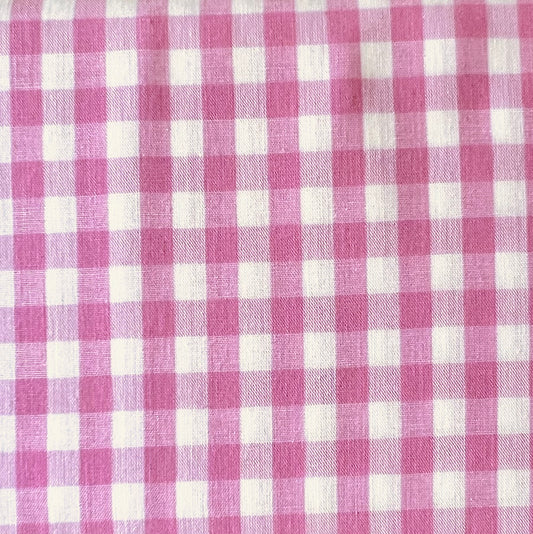 Baumwollstoff ROSA mit weißen 10 mm KAROS, 140 cm breit, Vichy Karo Karostoff Kariert