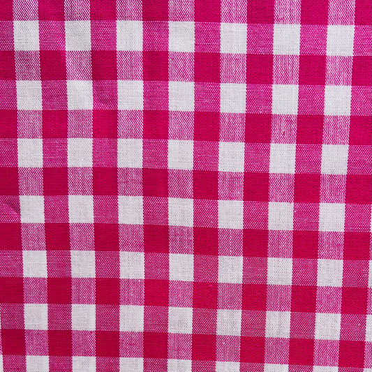 Baumwollstoff PINK mit weißen 10 mm KAROS, 140 cm breit, Vichy Karo Karostoff Kariert