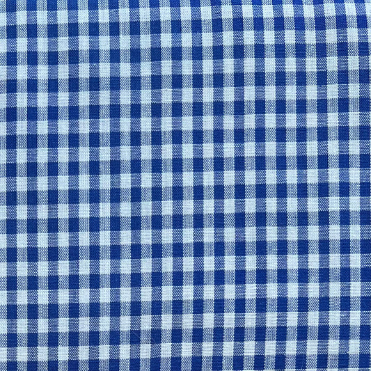 Baumwollstoff BLAU mit weißen KAROS 5 mm, 140 cm breit, Vichy Karo Karostoff Kariert