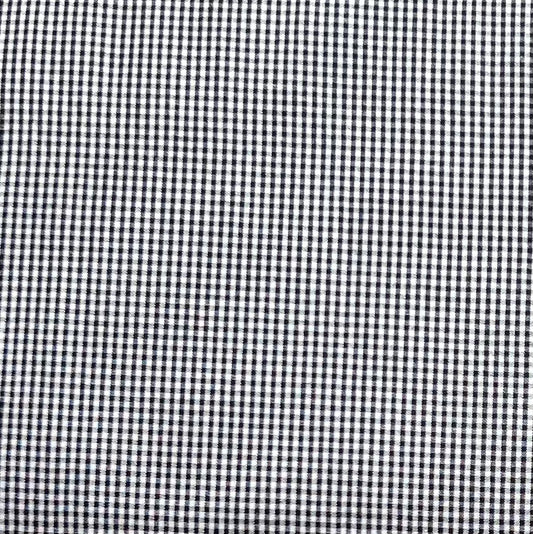 Baumwollstoff SCHWARZ mit weißen 1 mm KAROS, 140 cm breit, Vichy Karo Karostoff Kariert