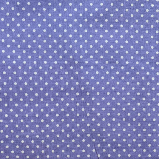 Tissu en coton LILAS à pois blancs de 2 mm, largeur 140 cm, tissu à pois délicat