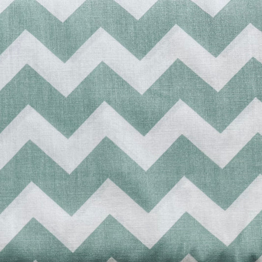 Tissu en coton CHEVRON ZIGZAG en vert vintage MENTHE, 140 cm de large Tissu zigzag