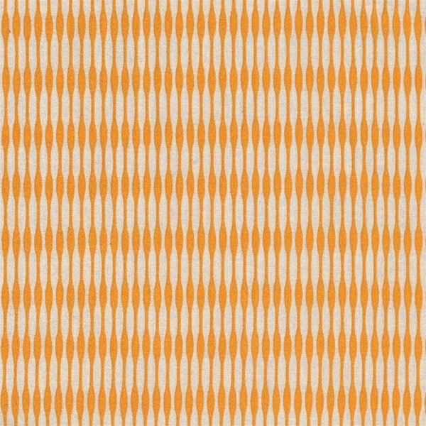 AU MAISON Wachstuch Groove Orange verspielte Rillen in Orange und Offwhite, beschichtete Baumwolle