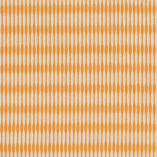 AU MAISON Wachstuch Groove Orange verspielte Rillen in Orange und Offwhite, beschichtete Baumwolle