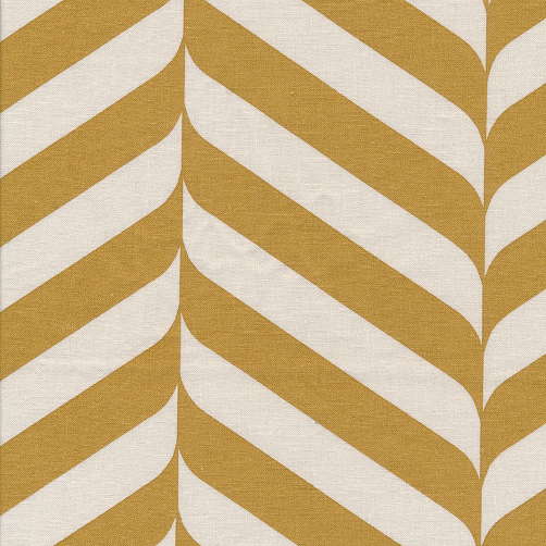 AU MAISON Wachstuch Henri Mustard Senfgelb, Streifen mit Wellen, beschichtete Baumwolle (Kopie)
