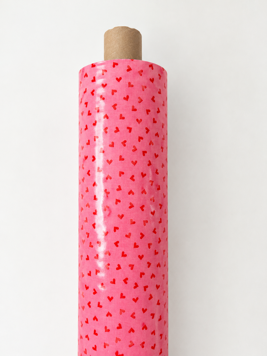 AU MAISON Wachstuch Hearts Fuchsia in Pink mit roten Herzen, beschichtete Baumwolle