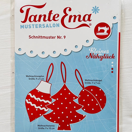 Tante Ema Schnittmuster - Kleines Nähglück Nr. 9: Weihnachtsanhänger Set 2 Kugel Tanne Zapfen