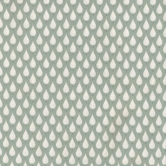 AU MAISON Wachstuch Teardrops Forest Green Tropfen in Grün Waldgrün, beschichtete Baumwolle