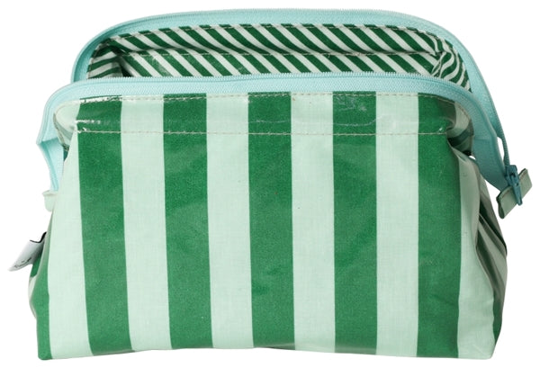 AU MAISON Wachstuch Band Green 2cm breite Streifen in Grün Aqua Mint, beschichtete Baumwolle