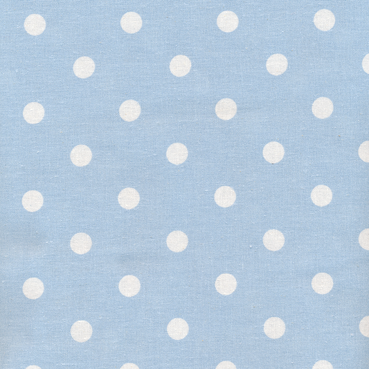 AU MAISON Wachstuch Dots Big Light Blue hellblau Tupfen, beschichtete Baumwolle