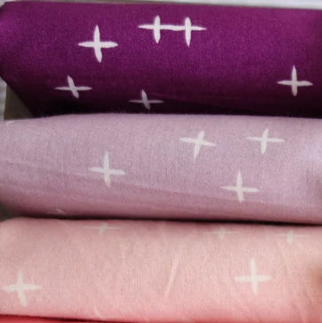 Birch Fabrics Biobaumwolle Mod Basic 3 WINK LAVENDER Sterne Pluszeichen Hell-Lila Flieder Lavendel
