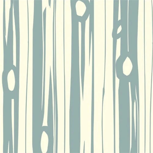 Birch Fabrics Bio Canvas Bear Camp BEAR BOIS Pool Baumrinden Muster Birkenrinde in Mint-Weiß GOTS Bio-Baumwolle
