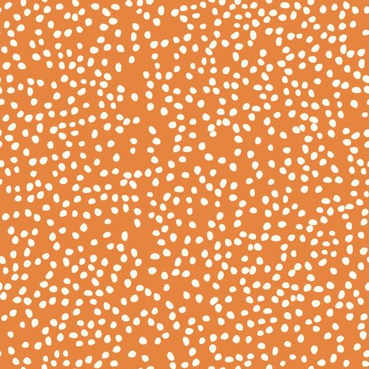 Birch Fabrics Biobaumwollstoff Mod Basics FIREFLY DOTS ORANGE Glühwürmchen Tupfen Orange