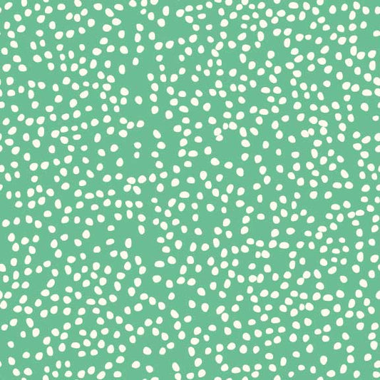 Birch Fabrics Biobaumwollstoff Mod Basics FIREFLY DOTS POND Glühwürmchen Tupfen Grün