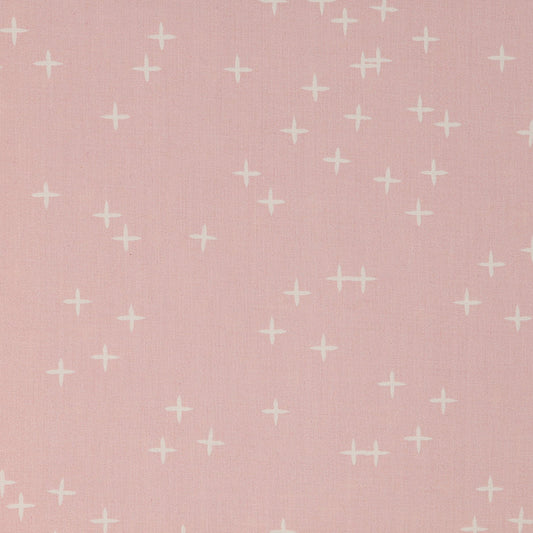 Birch Fabrics Biobaumwolle Mod Basic 3 WINK BLUSH Sterne Pluszeichen Puderrosa Hell-Rosa