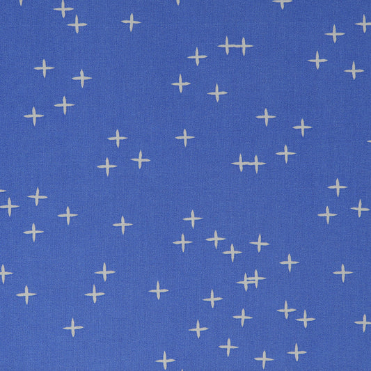 Birch Fabrics Biobaumwolle Mod Basic 3 WINK REGATTA Sterne Pluszeichen Frisches Blau