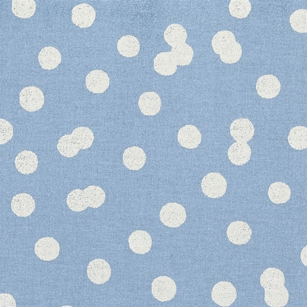 AU MAISON Wachstuch Bobbi Light Blue verspielte Punkte in Hellblau Offwhite, beschichtete Baumwolle