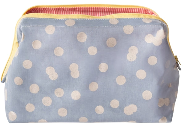 AU MAISON Wachstuch Bobbi Light Blue verspielte Punkte in Hellblau Offwhite, beschichtete Baumwolle
