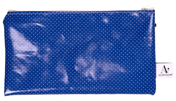 AU MAISON Wachstuch Dots Small Cobalt Blue Punkte Pünktchen kobaltblau blau, beschichtete Baumwolle