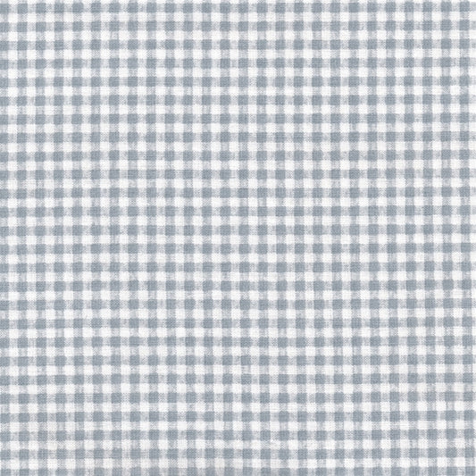 AU MAISON Wachstuch Pepita Dusty Blue, graublaue Vichy Karo, beschichtete Baumwolle