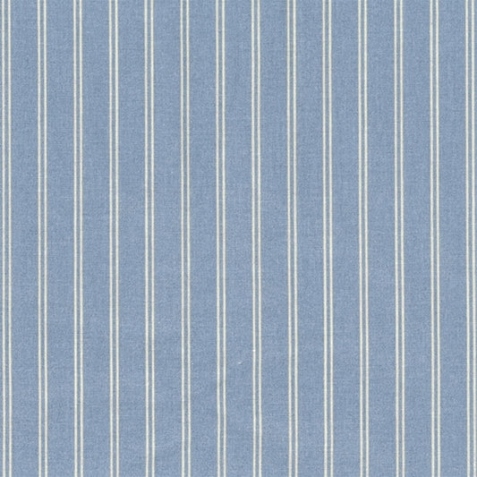 AU MAISON Wachstuch Ribbons Blue, Streifen, blau grau creme, beschichtete Baumwolle
