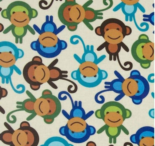 Premium beschichtete Baumwolle von Robert Kaufman Urban Zoologie Slicker Little Monkeys Affen