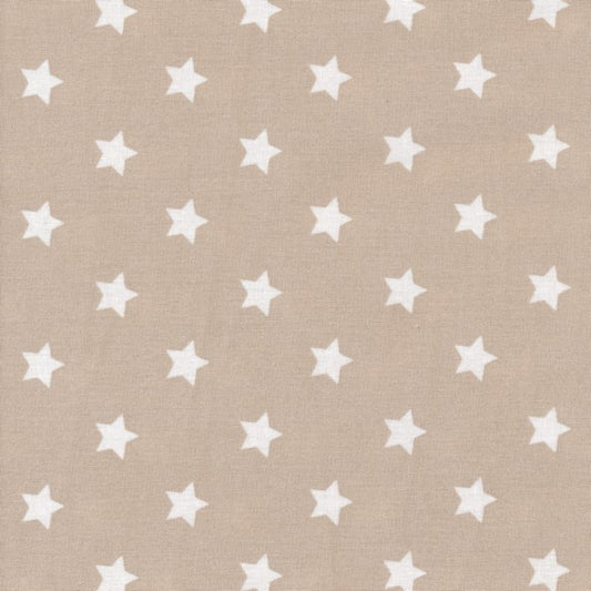 AU MAISON Wachstuch Star Big Beige große Sterne sand, beschichtete Baumwolle