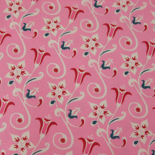 Tante Ema Jersey TULPEN in Rosa - Elastischer Baumwolljersey mit charmantem Tulpenmotiv