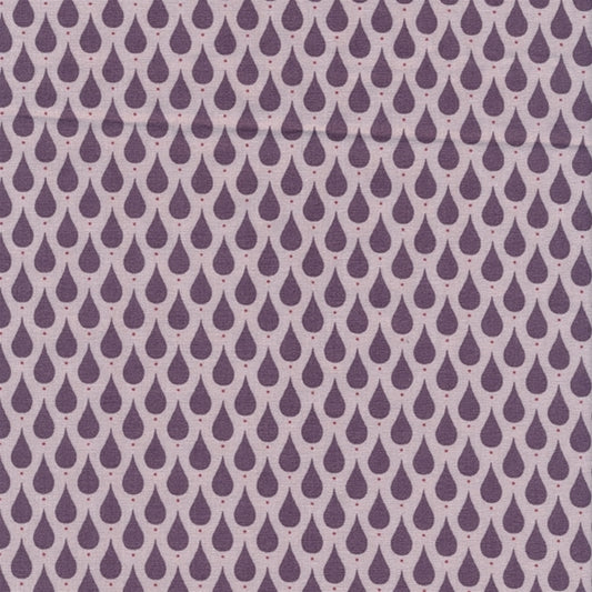 AU MAISON Wachstuch Teardrops Dusty Violet Tropfen in Lila Violett, beschichtete Baumwolle
