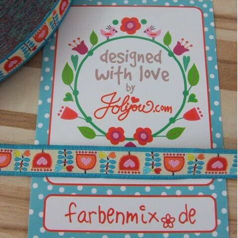 Webband SWEET TULIPS von Farbenmix Design Jolijou 12 mm Tulpen Motiv
